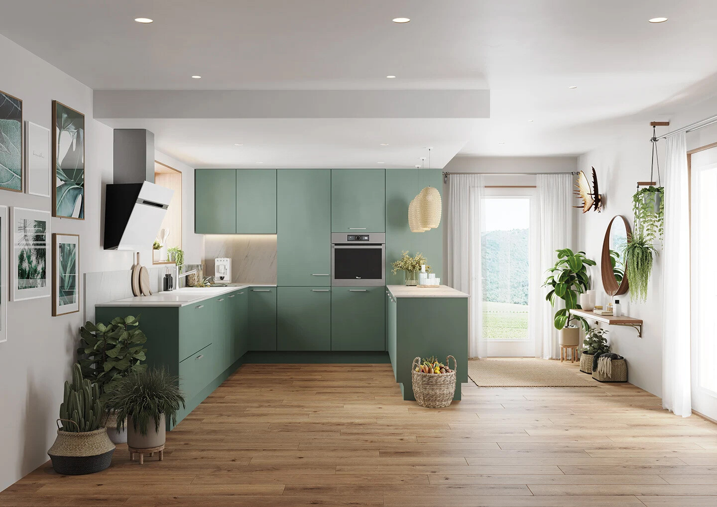 BUDAPEST Vert Eucalyptus Mat